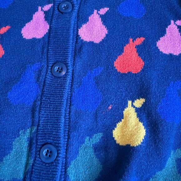 Hanna Andersson Navy Pears Organic Cotton Cardigan 90cm 3T - Picture 4 of 10
